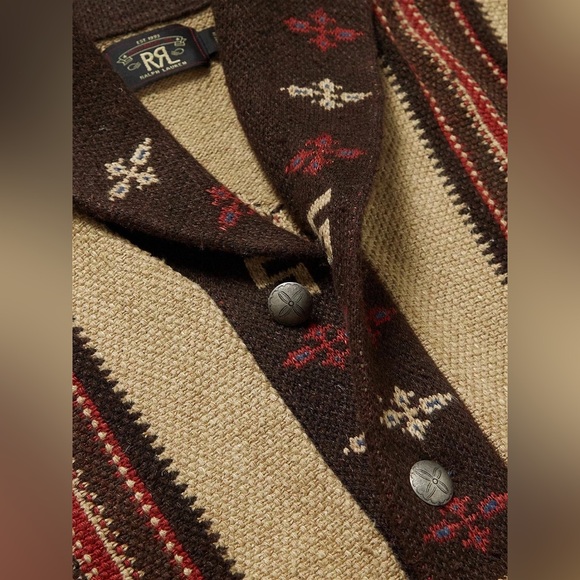 RRL Ralph Lauren Jacquard Knit Ranch Belted Cardigan M Navajo NWOT HTF! - Picture 9 of 16